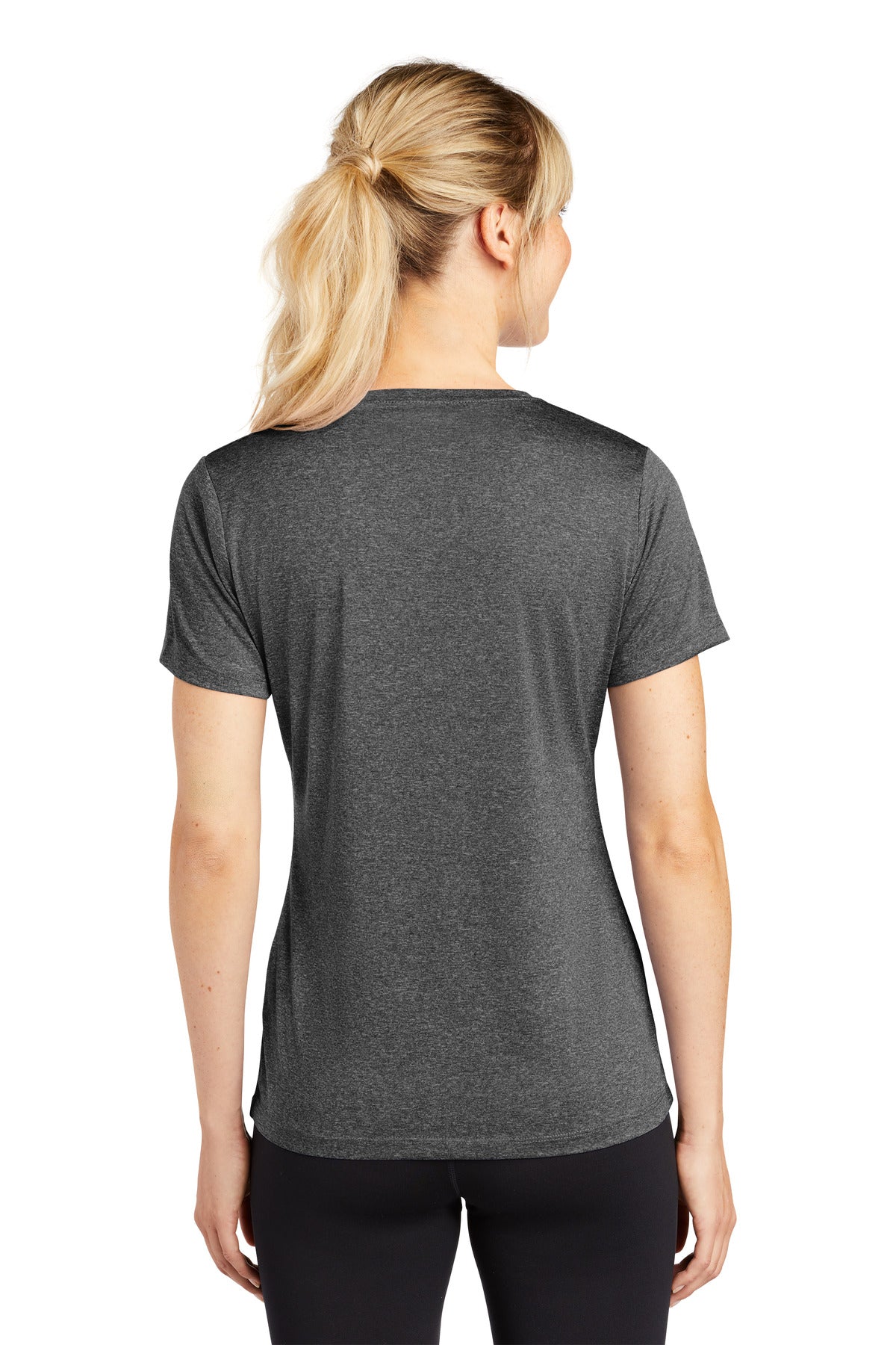 Custom Embroidered Sport-Tek Women's Heather Contender Scoop Neck Tee. LST360,Graphite Heather
