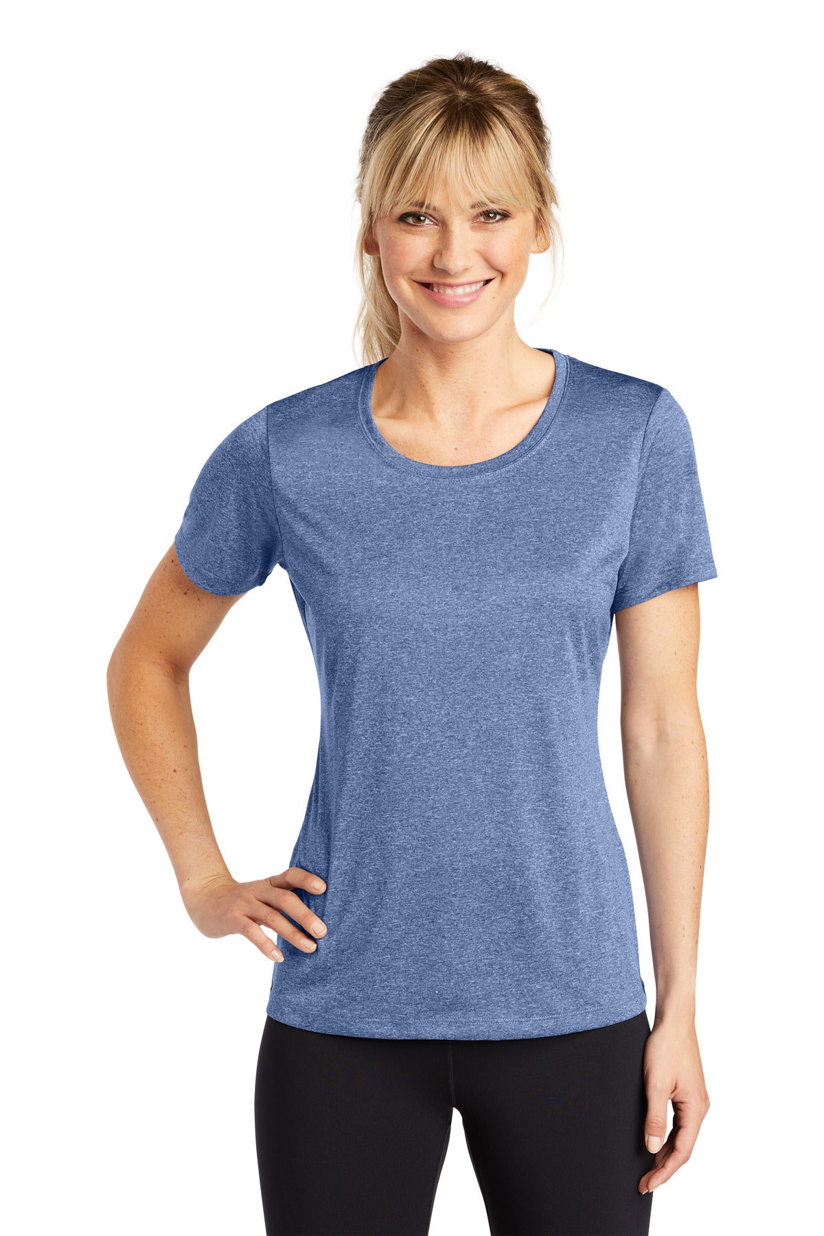 Sport-Tek Women's Heather Contender Scoop Neck Tee. LST360
