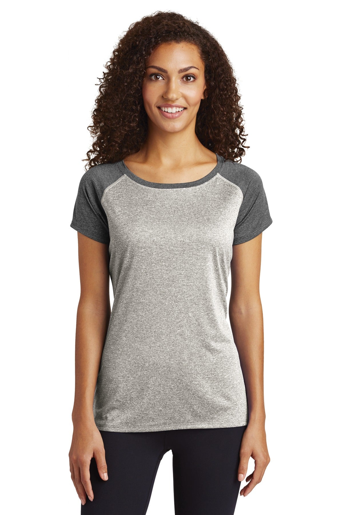 Sport-Tek  Women's Heather-On-Heather Contender  Scoop Neck Tee. LST362