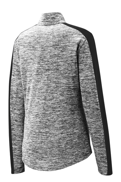 Sport-Tek Women's PosiCharge Electric Heather Colorblock 1/4-Zip Pullover. LST397