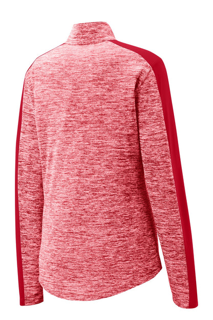 Sport-Tek Women's PosiCharge Electric Heather Colorblock 1/4-Zip Pullover. LST397