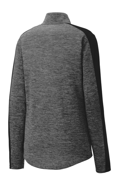 Sport-Tek Women's PosiCharge Electric Heather Colorblock 1/4-Zip Pullover. LST397