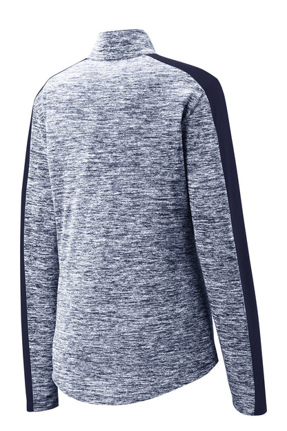 Sport-Tek Women's PosiCharge Electric Heather Colorblock 1/4-Zip Pullover. LST397