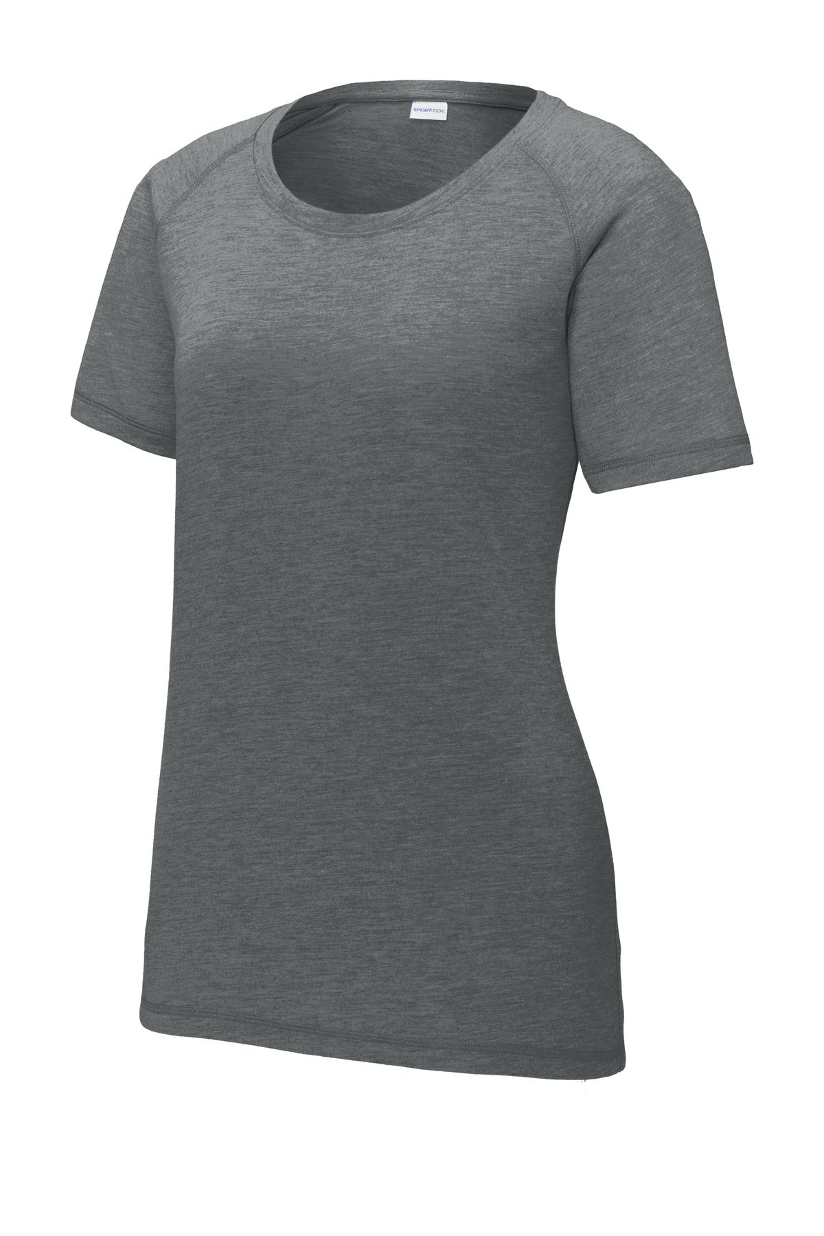 Sport-Tek  Women's PosiCharge  Tri-Blend Wicking Scoop Neck Raglan Tee. LST400