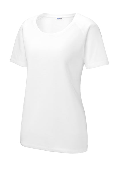 Sport-Tek  Women's PosiCharge  Tri-Blend Wicking Scoop Neck Raglan Tee. LST400