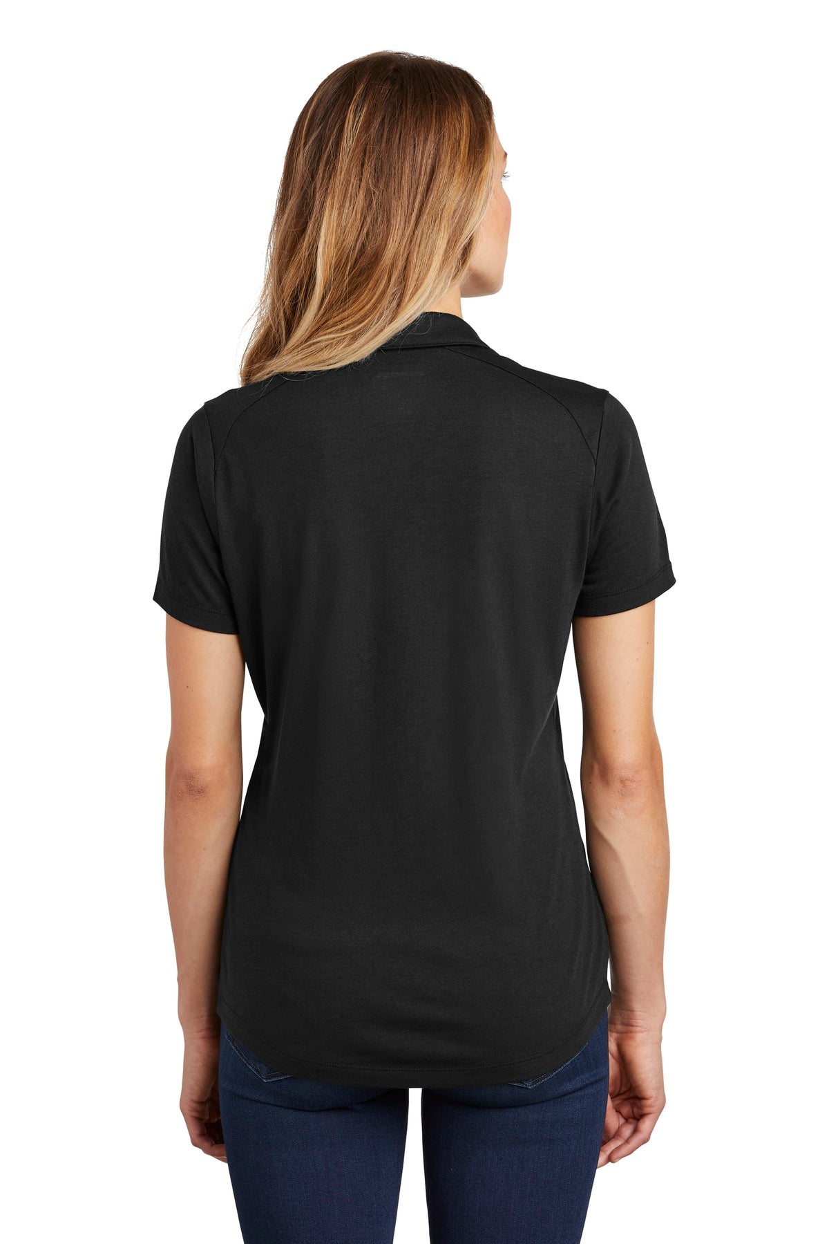 Custom Embroidered Sport-Tek  Women's PosiCharge  Tri-Blend Wicking Polo. LST405,Black Triad Solid