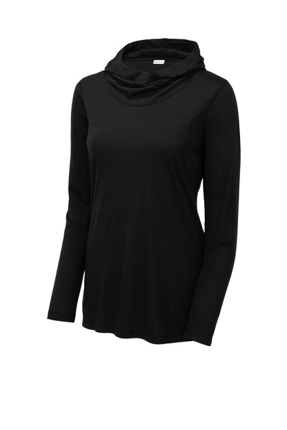 Sport-Tek Women's PosiCharge  Tri-Blend Wicking Long Sleeve Hoodie LST406