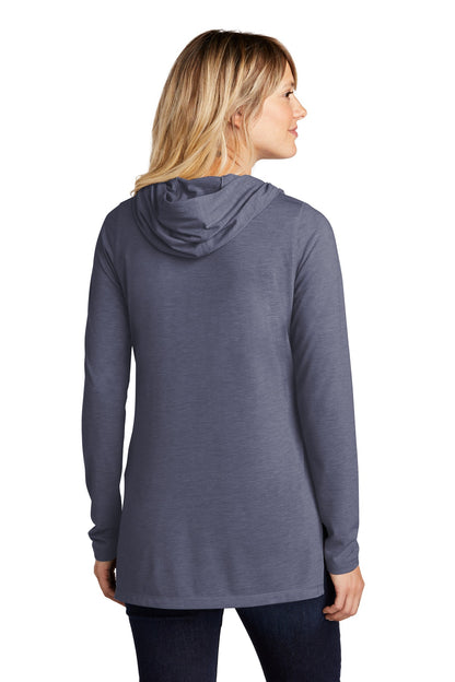 Custom Embroidered Sport-Tek Women's PosiCharge  Tri-Blend Wicking Long Sleeve Hoodie LST406,True Navy Heather