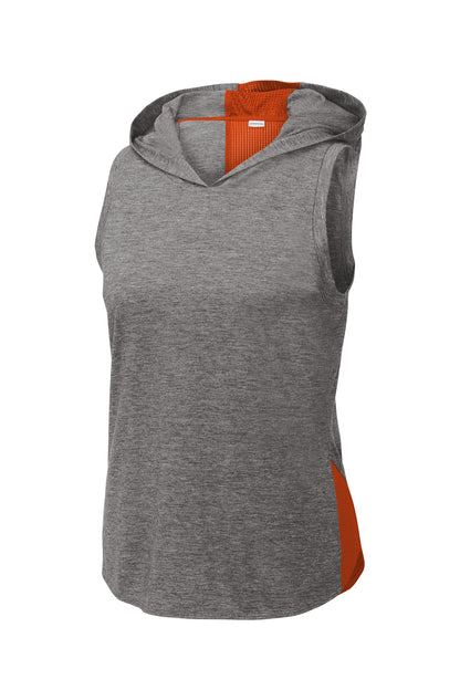 Sport-Tek  Women's PosiCharge  Tri-Blend Wicking Draft Hoodie Tank. LST410