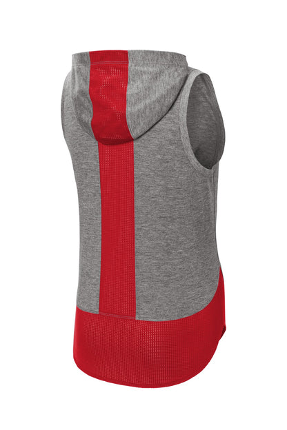 Sport-Tek  Women's PosiCharge  Tri-Blend Wicking Draft Hoodie Tank. LST410