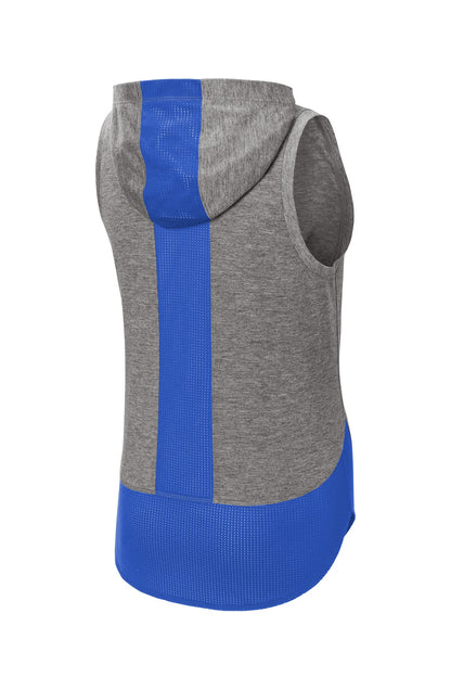 Sport-Tek  Women's PosiCharge  Tri-Blend Wicking Draft Hoodie Tank. LST410