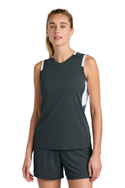 Custom Embroidered Sport-Tek Activewear in Iron Grey/ White