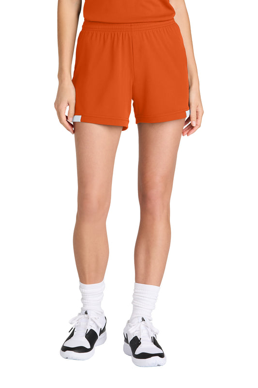 Sport-Tek Women's Club 5  Short LST442 Deep Orange/ White