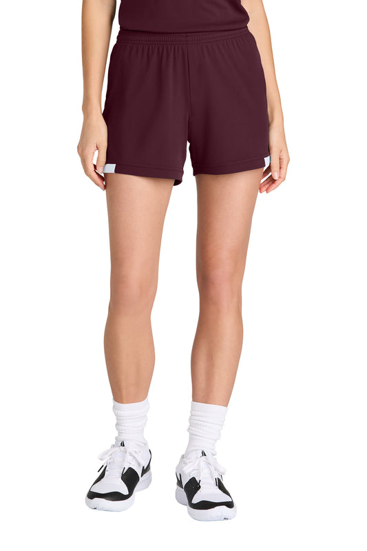 Sport-Tek Women's Club 5  Short LST442 Maroon/ White