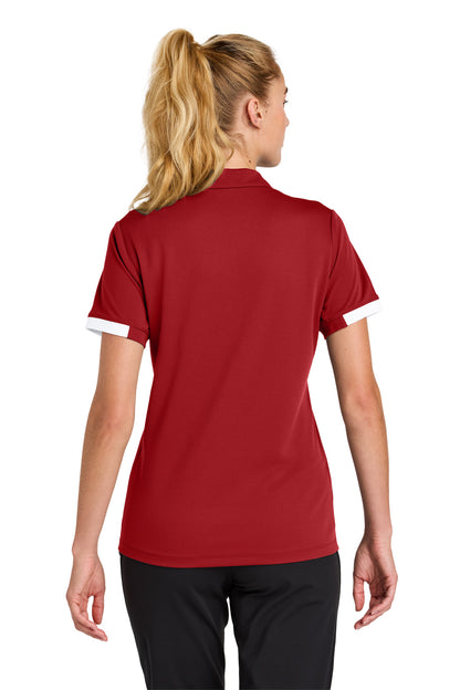 Custom Embroidered Sport-Tek Women's Club Colorblock Polo LST444,Deep Red/ White