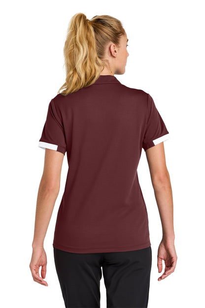 Custom Embroidered Sport-Tek Women's Club Colorblock Polo LST444,Maroon/ White