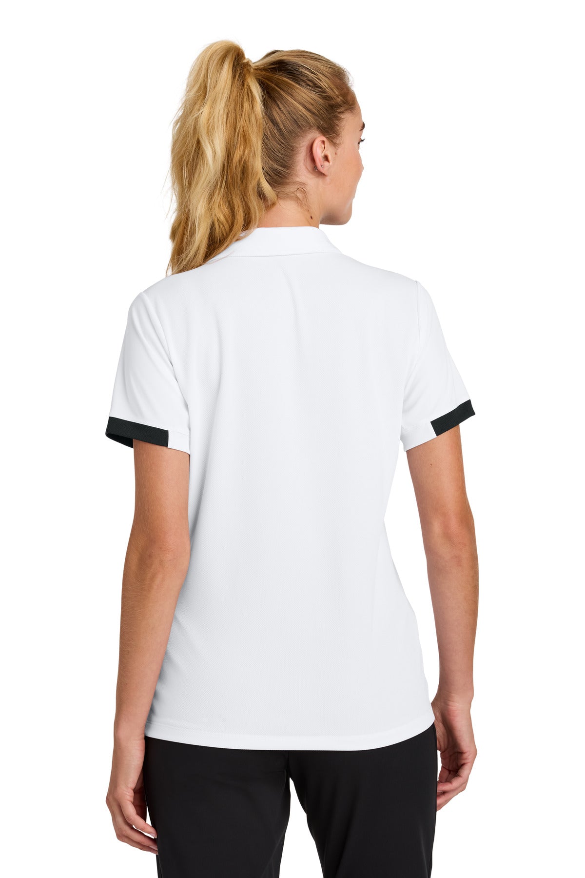 Custom Embroidered Sport-Tek Women's Club Colorblock Polo LST444,White/ Black