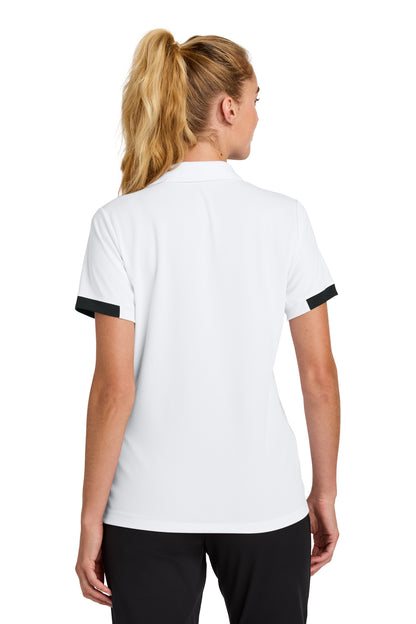 Custom Embroidered Sport-Tek Women's Club Colorblock Polo LST444,White/ Black