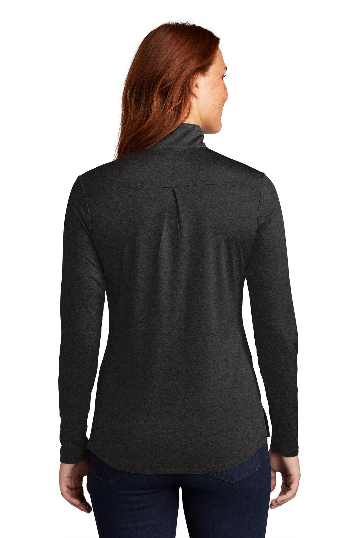 Custom Embroidered Sport-Tek  Women's Endeavor 1/2-Zip Pullover. LST469,Black Heather