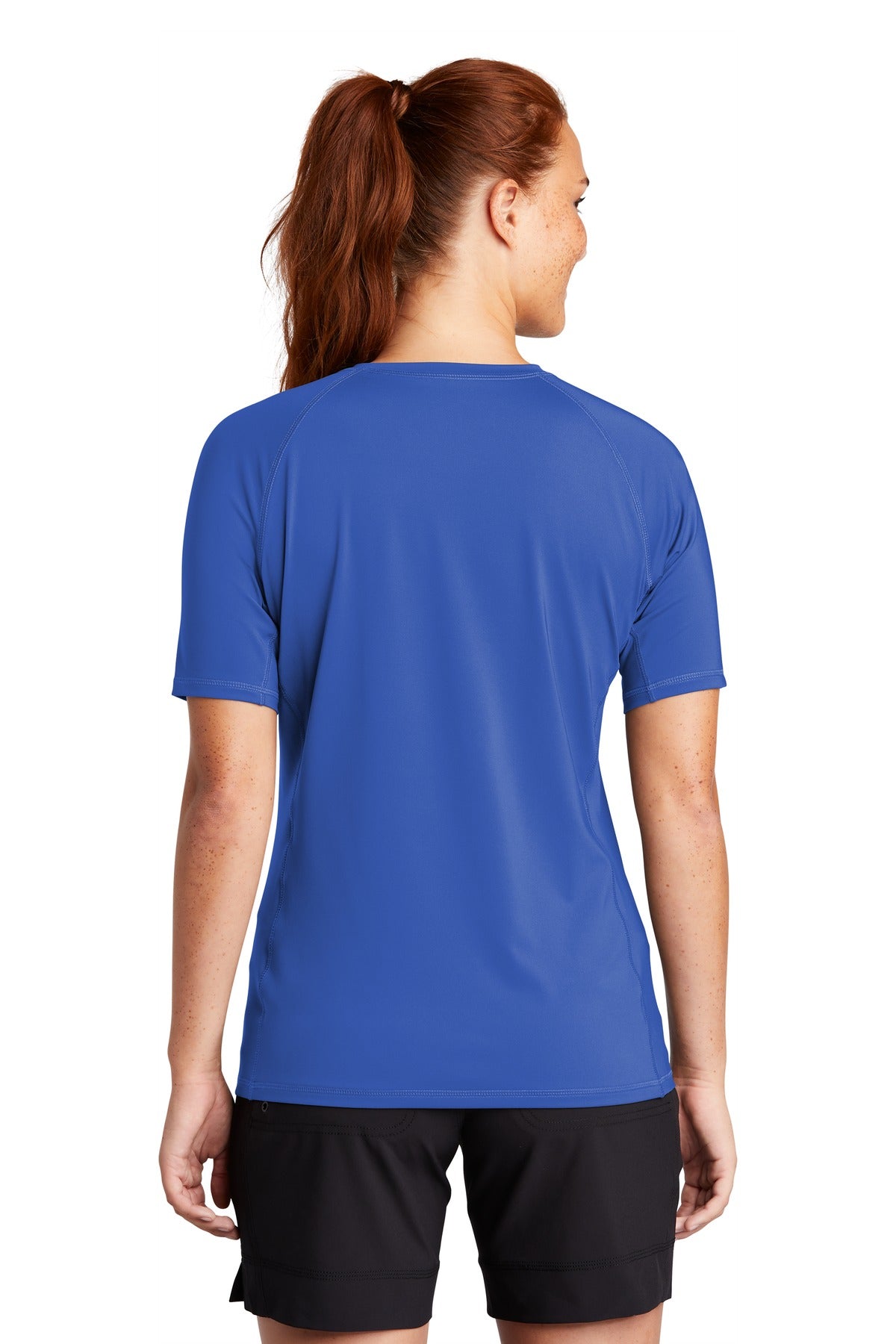 Custom Embroidered Sport-Tek  Women's Rashguard Tee. LST470,True Royal