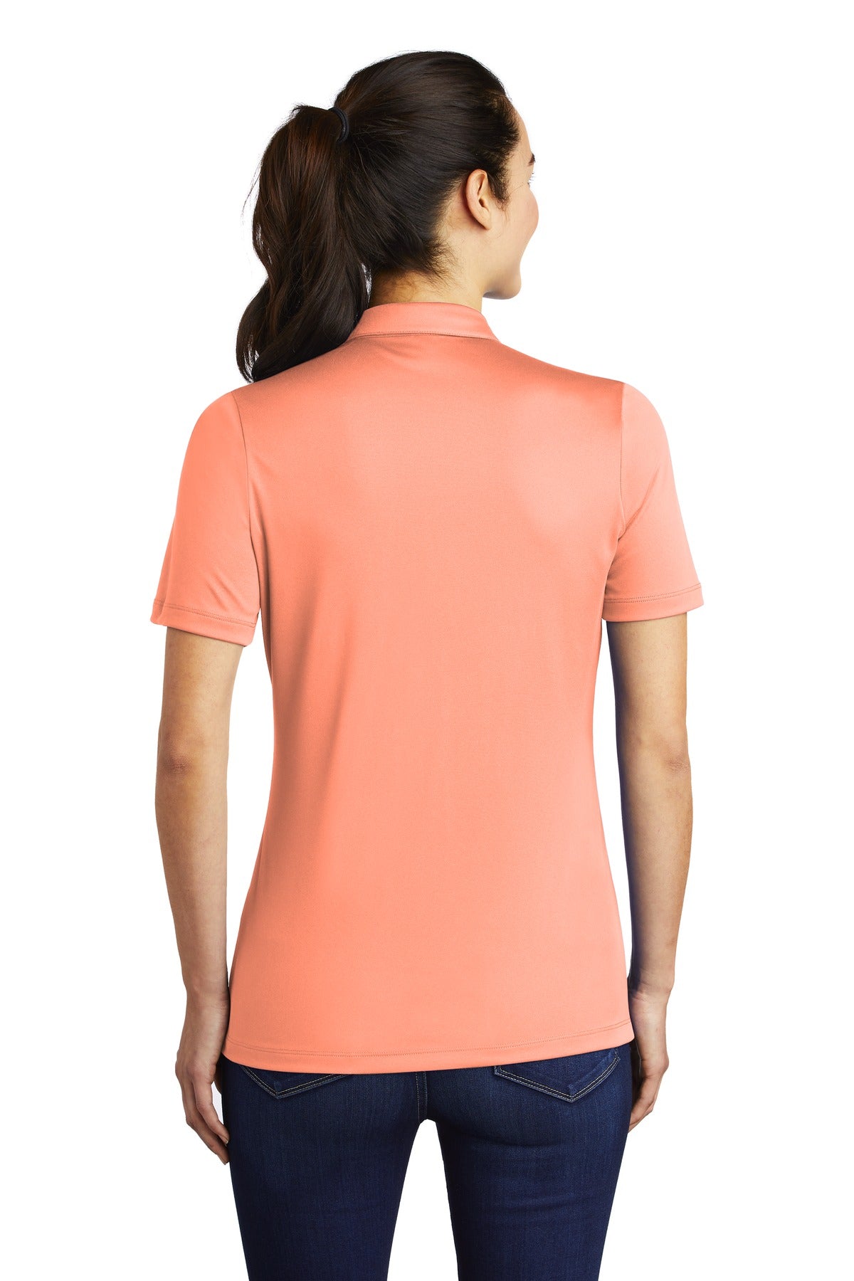 Custom Embroidered Sport-Tek Women's Posi-UV  Pro Polo.  LST520,Soft Coral