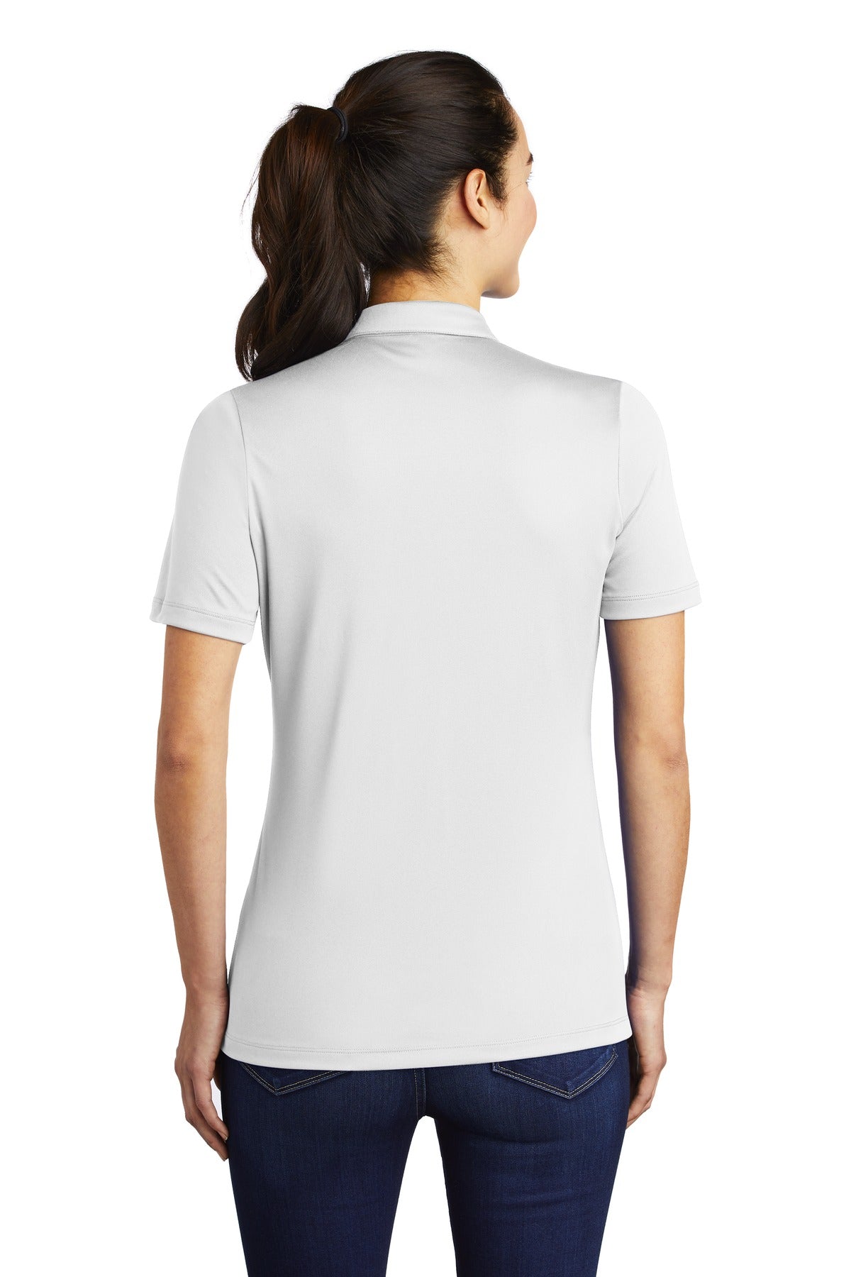 Custom Embroidered Sport-Tek Women's Posi-UV  Pro Polo.  LST520,White