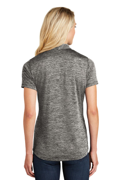 Custom Embroidered Sport-Tek  Women's PosiCharge  Electric Heather Polo. LST590,Black Electric
