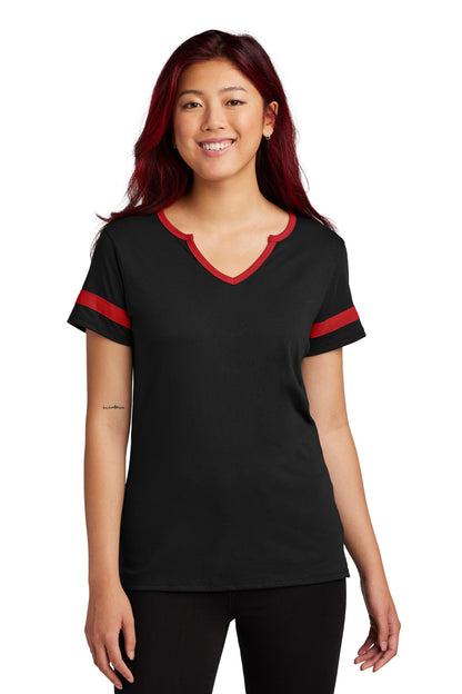 Custom Embroidered Sport-Tek T-Shirts  in Black/ Deep Red