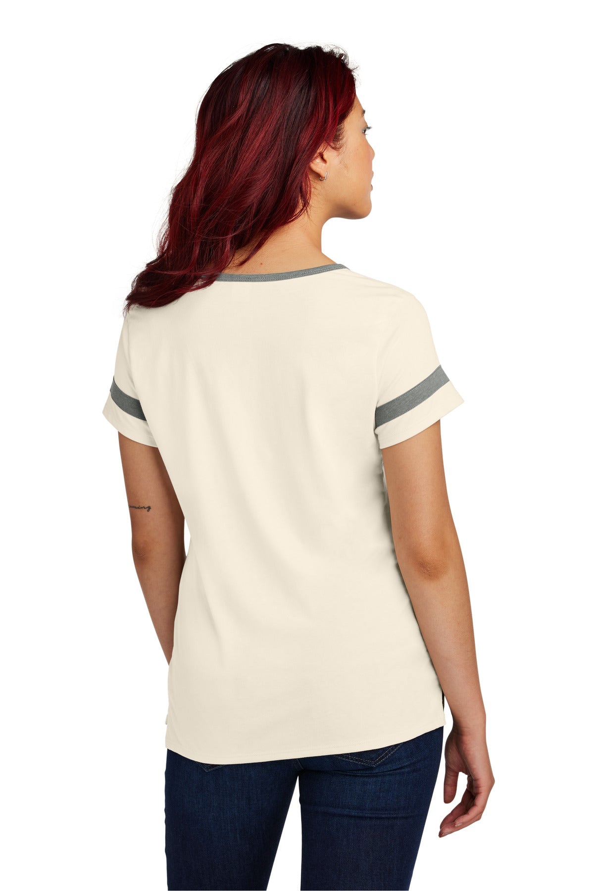 Custom Embroidered Sport-Tek Women's Halftime Notch Neck Tee LST6041,Ecru/ Vintage Heather