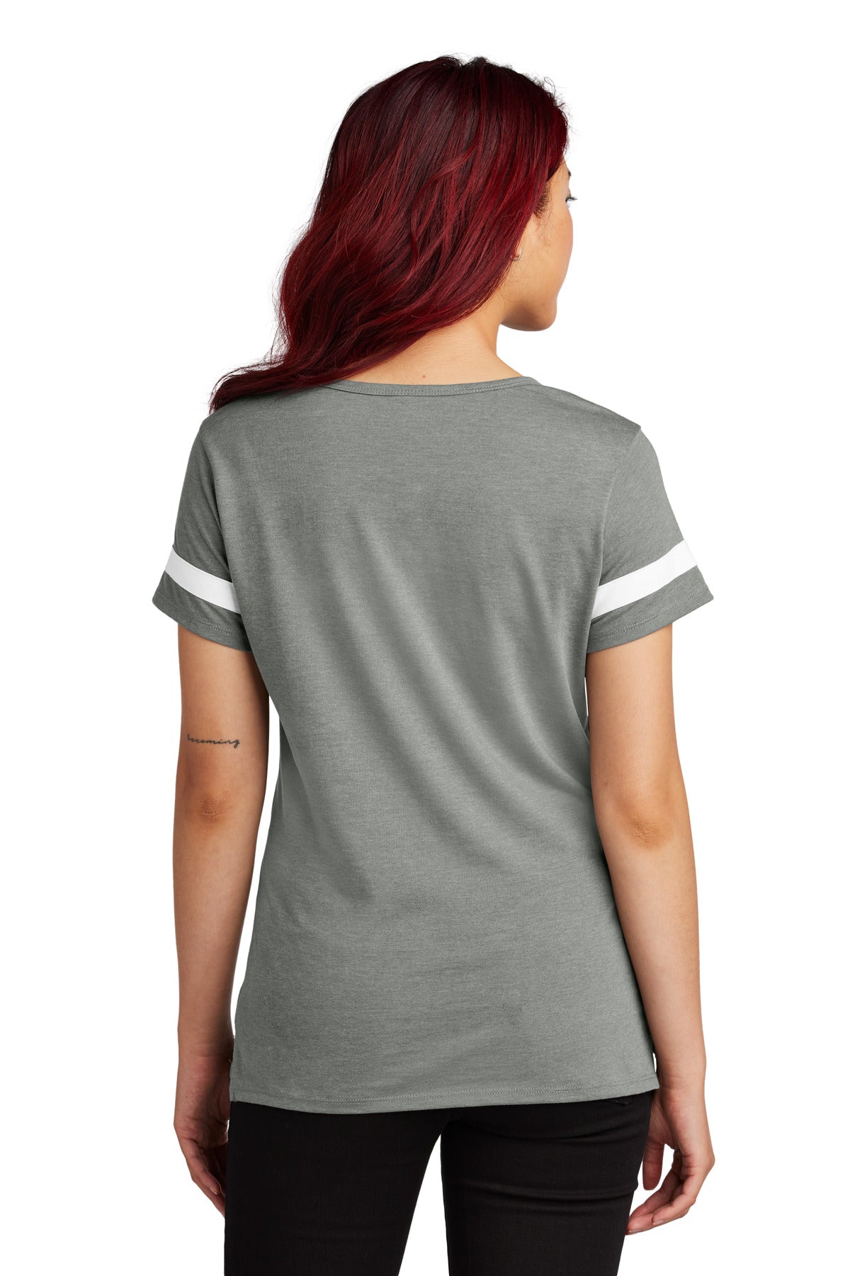 Custom Embroidered Sport-Tek Women's Halftime Notch Neck Tee LST6041,Vintage Heather/ White