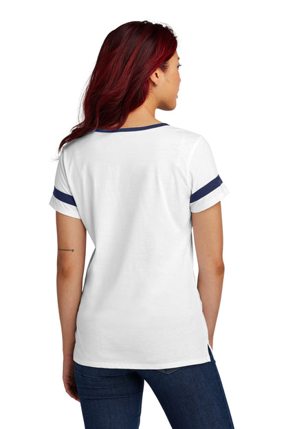 Custom Embroidered Sport-Tek Women's Halftime Notch Neck Tee LST6041,White/ True Navy