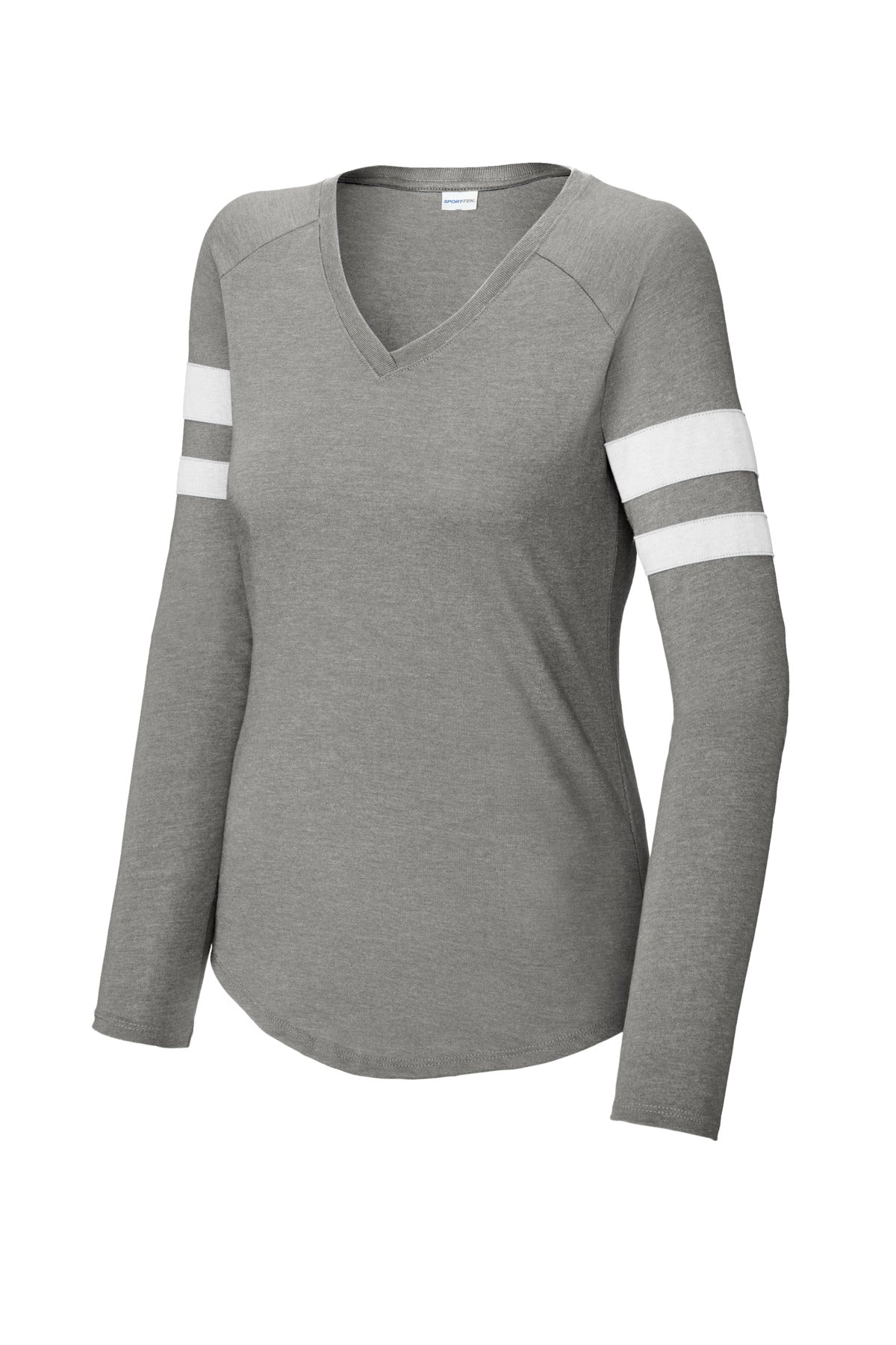 Sport-Tek Women's Halftime Stripe Long Sleeve V-Neck Tee LST6043