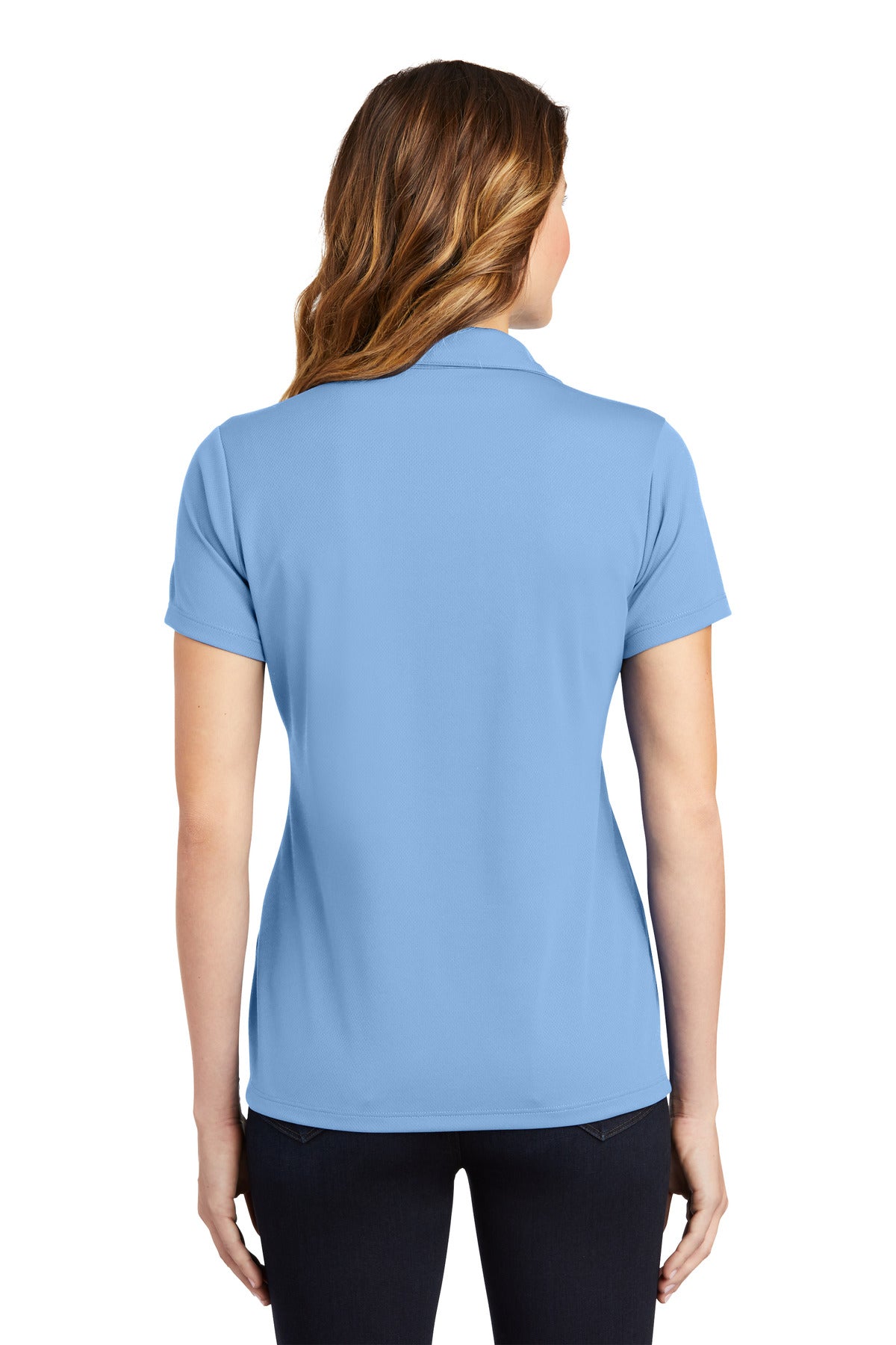 Custom Embroidered Sport-Tek Women's PosiCharge RacerMesh Polo. LST640,Carolina Blue