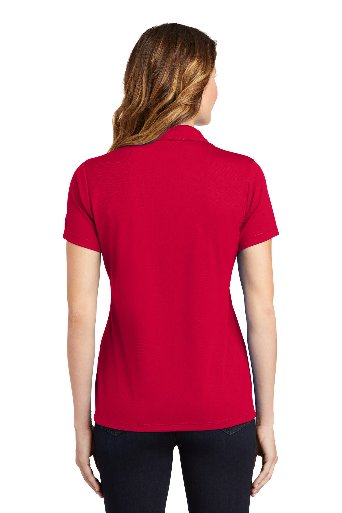 Custom Embroidered Sport-Tek Women's PosiCharge RacerMesh Polo. LST640,Deep Red