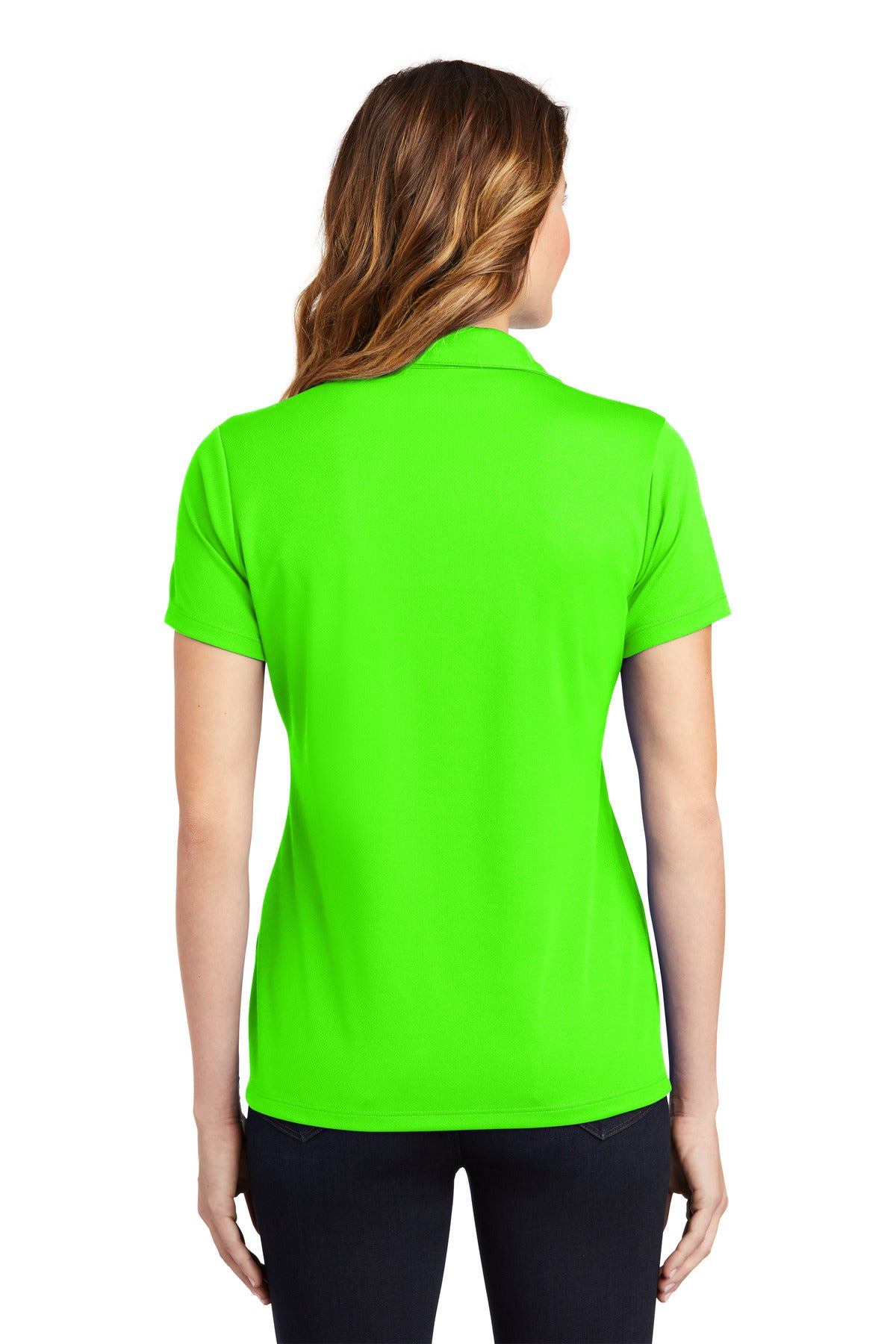 Custom Embroidered Sport-Tek Women's PosiCharge RacerMesh Polo. LST640,Neon Green
