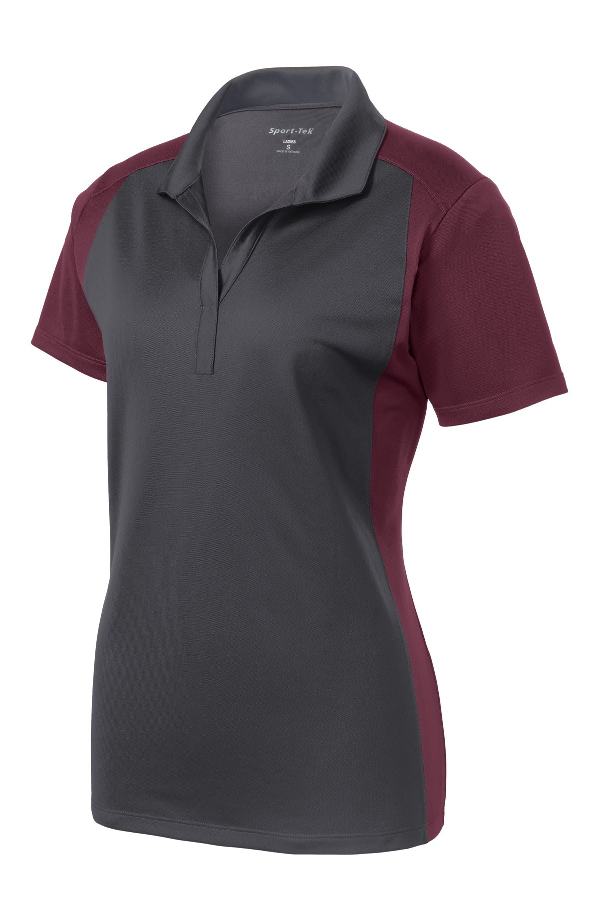 Custom Embroidered Sport-Tek Polos/Knits in Iron Grey/ Maroon