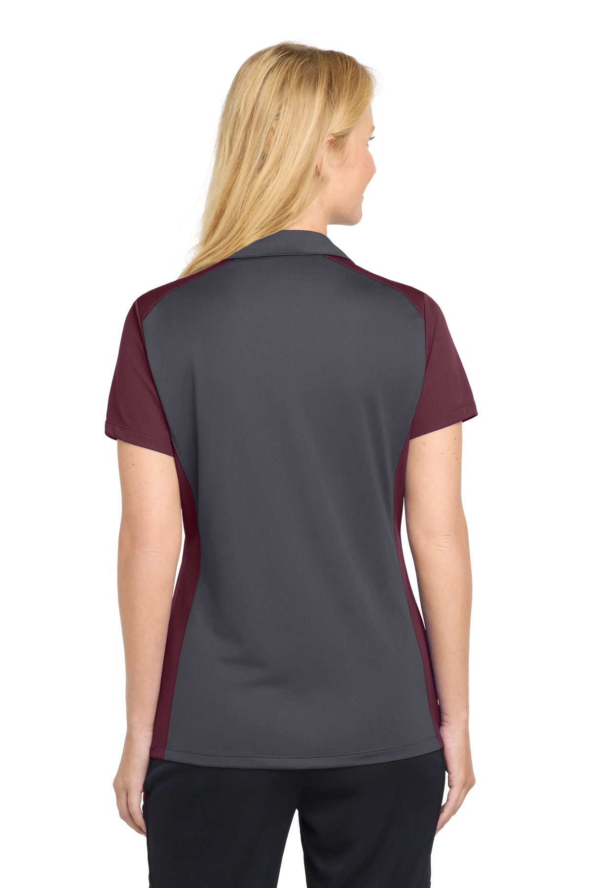Custom Embroidered Sport-Tek Polos/Knits in Iron Grey/ Maroon