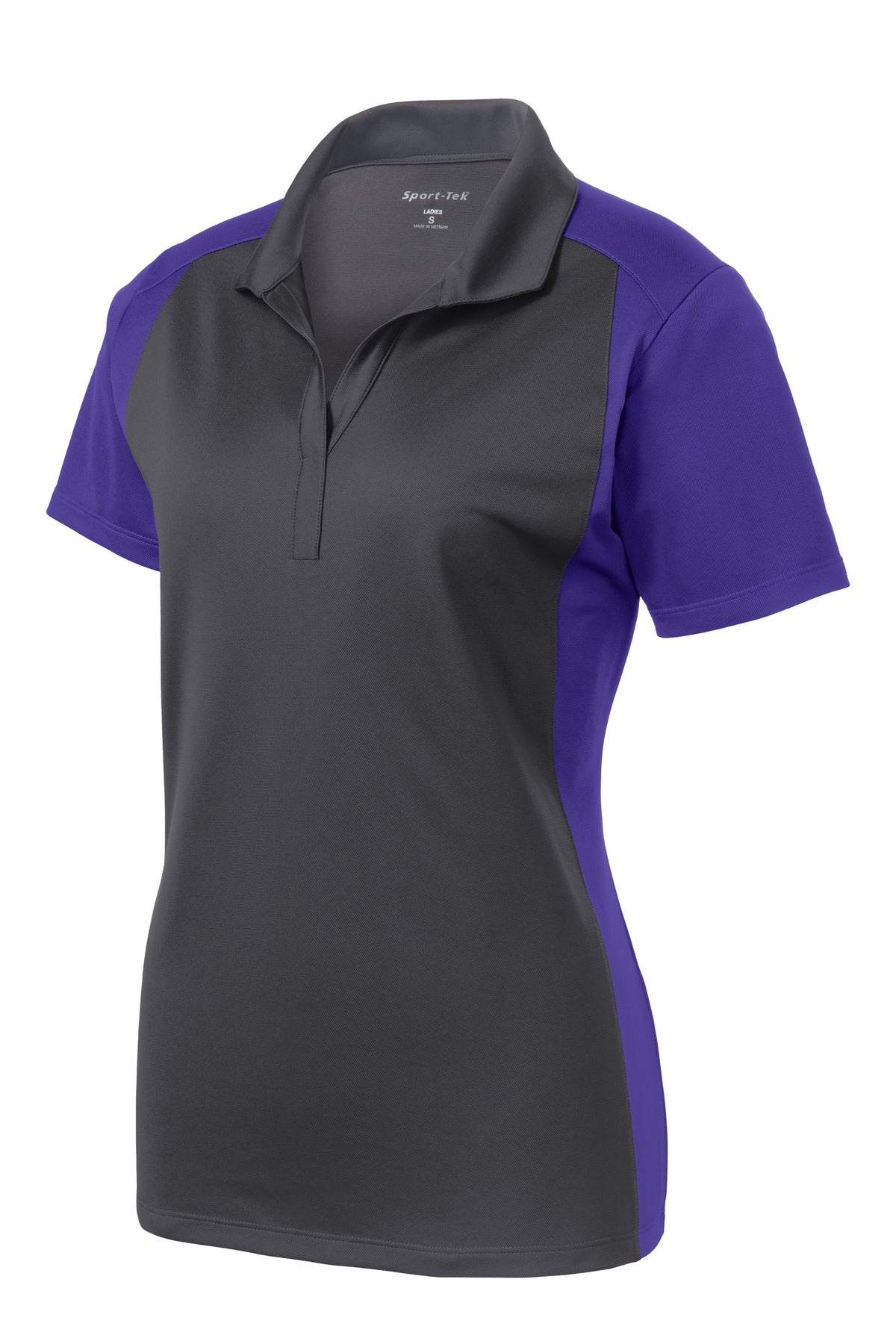 Custom Embroidered Sport-Tek Polos/Knits in Iron Grey/ Purple