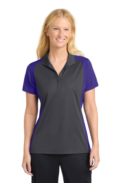 Custom Embroidered Sport-Tek Polos/Knits in Iron Grey/ Purple