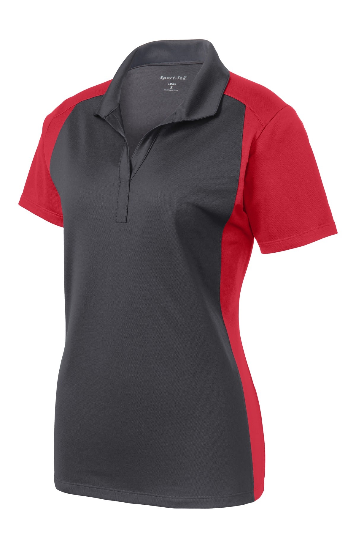 Custom Embroidered Sport-Tek Polos/Knits in Iron Grey/ True Red