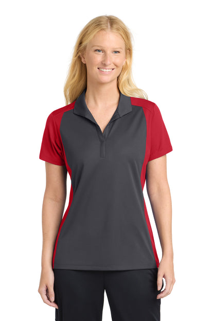 Custom Embroidered Sport-Tek Polos/Knits in Iron Grey/ True Red