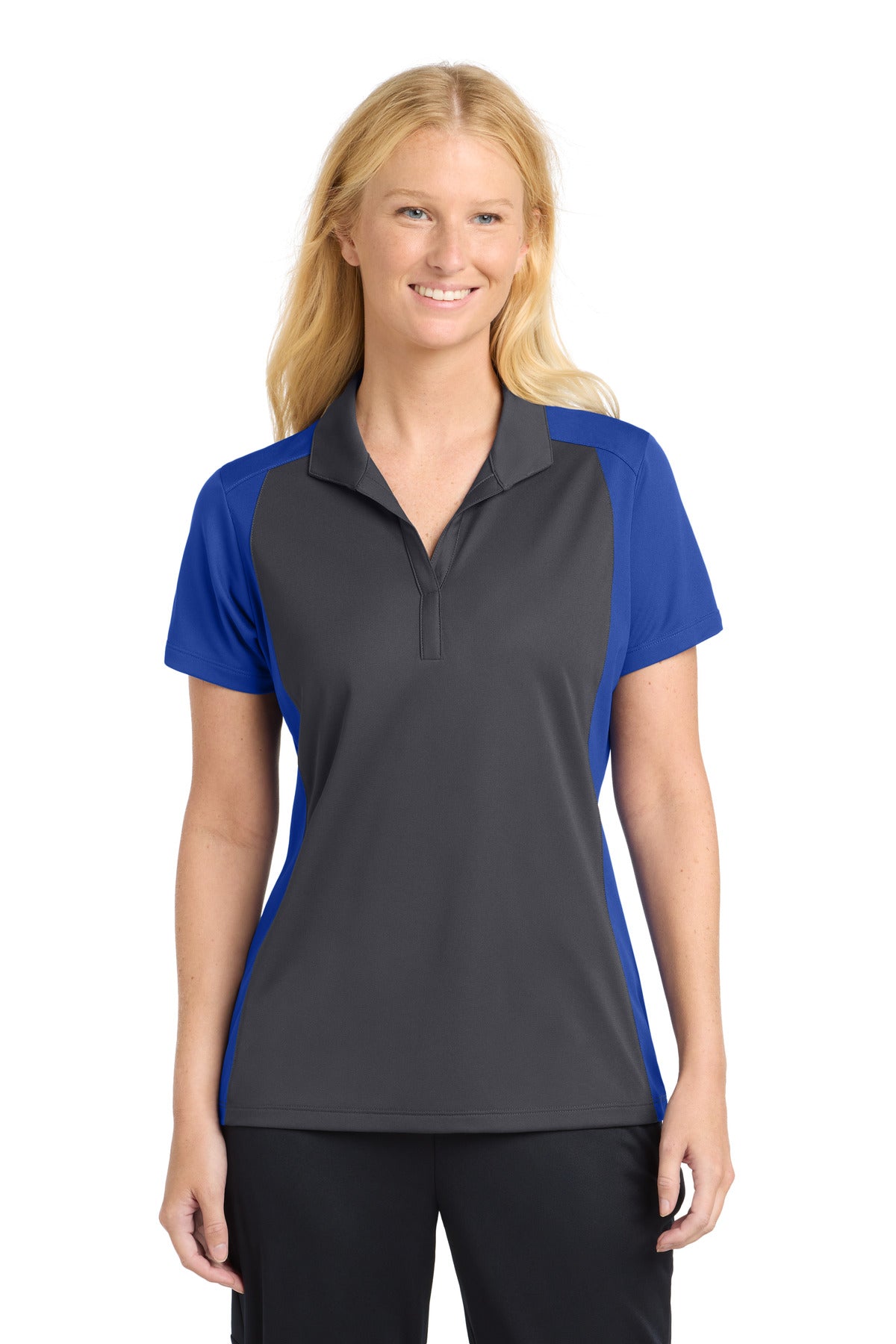Custom Embroidered Sport-Tek Polos/Knits in Iron Grey/ True Royal