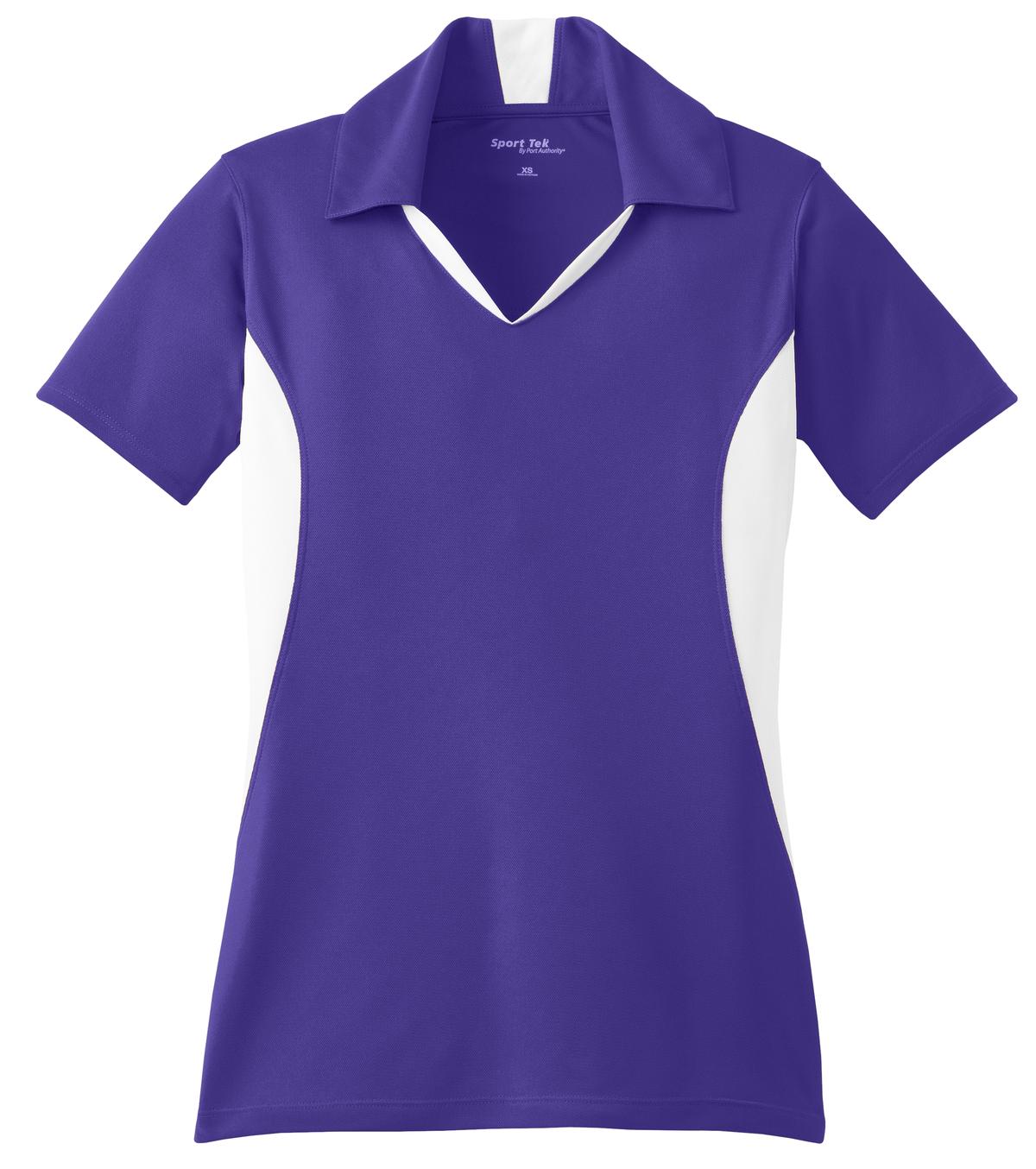 Custom Embroidered Sport-Tek Polos/Knits in Purple/ White