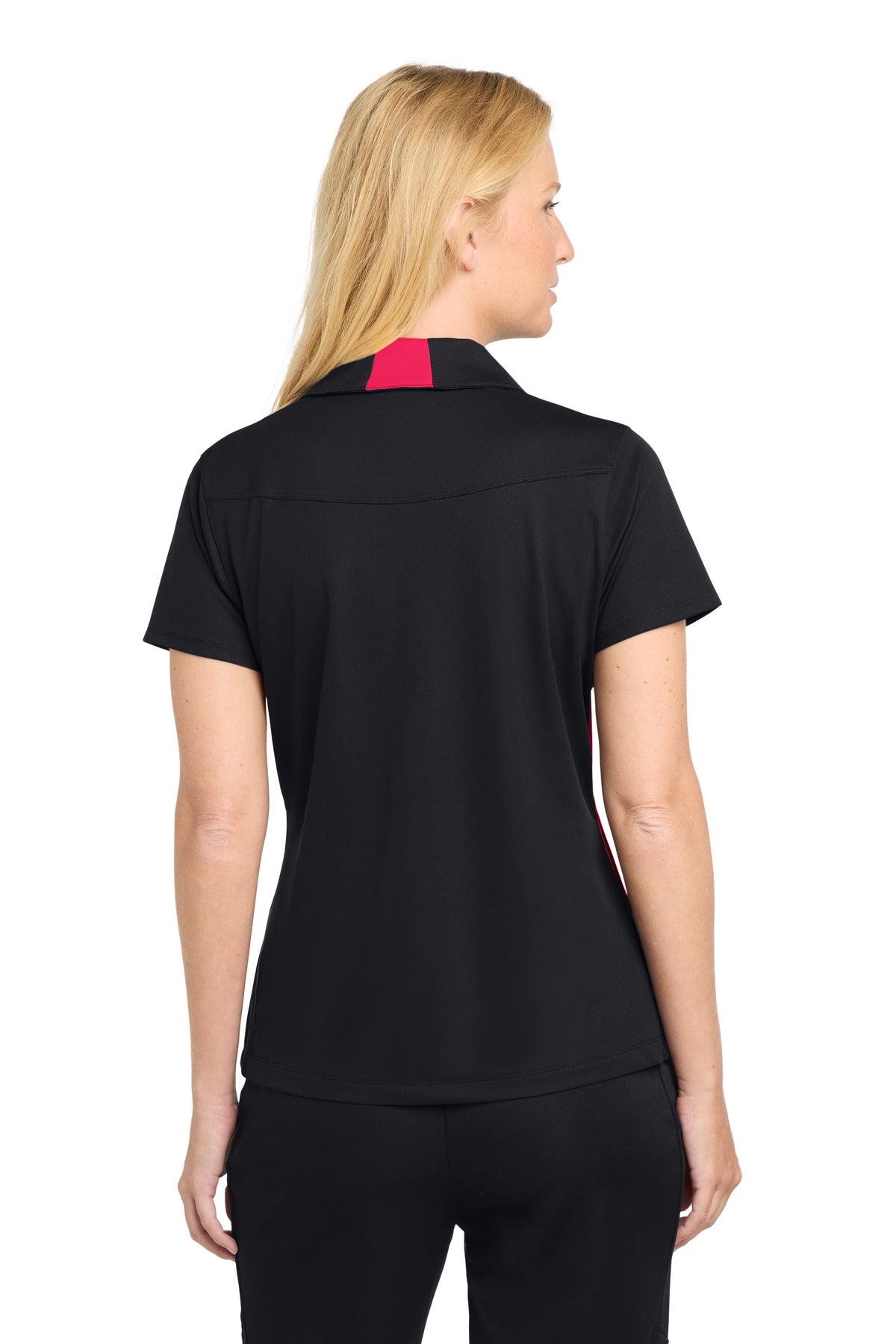 Custom Embroidered Sport-Tek Polos/Knits in Black/ Deep Red