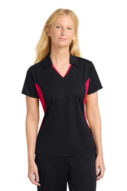 Custom Embroidered Sport-Tek Polos/Knits in Black/ Deep Red