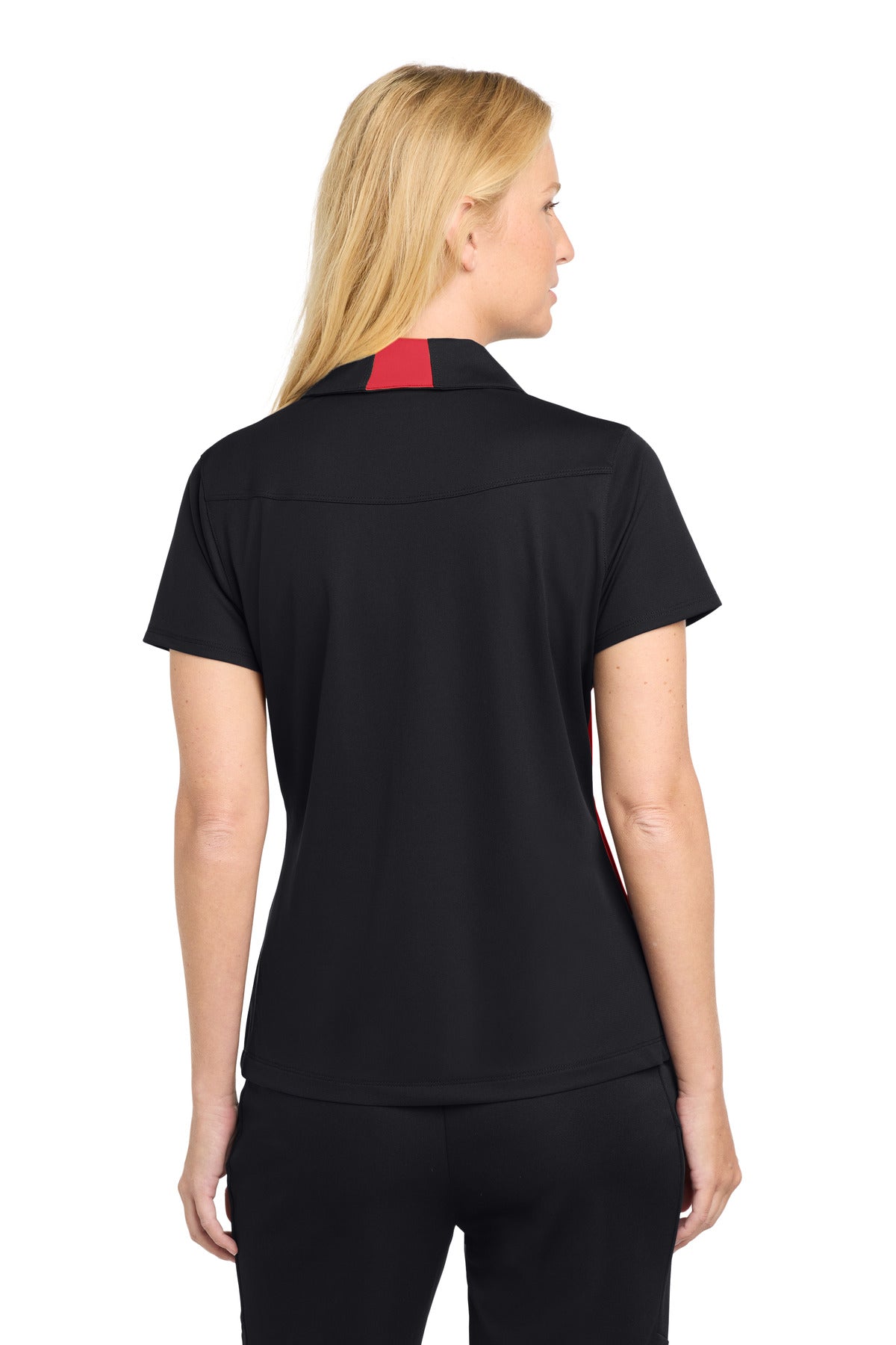 Custom Embroidered Sport-Tek Polos/Knits in Black/ True Red