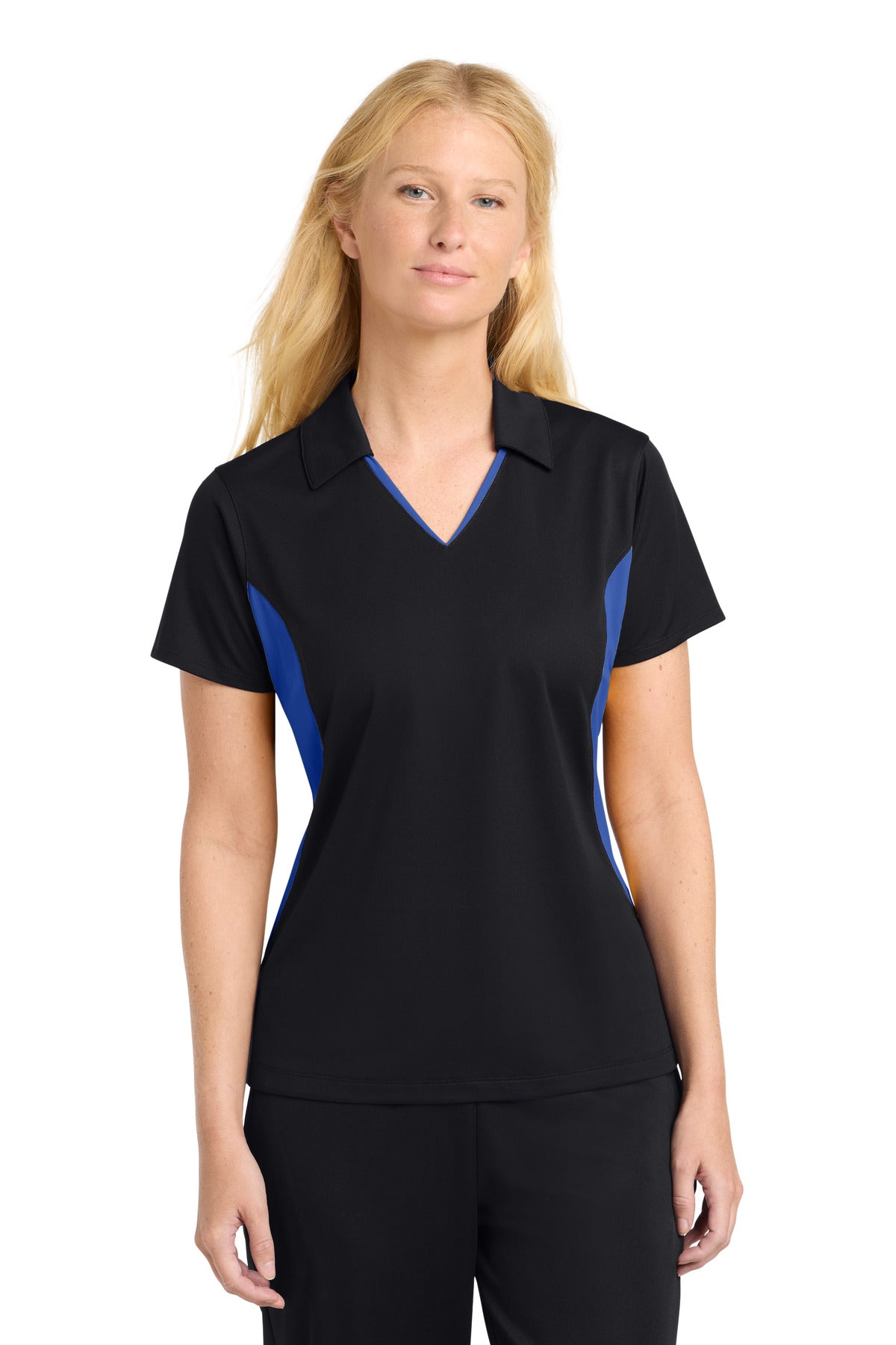 Custom Embroidered Sport-Tek Polos/Knits in Black/ True Royal