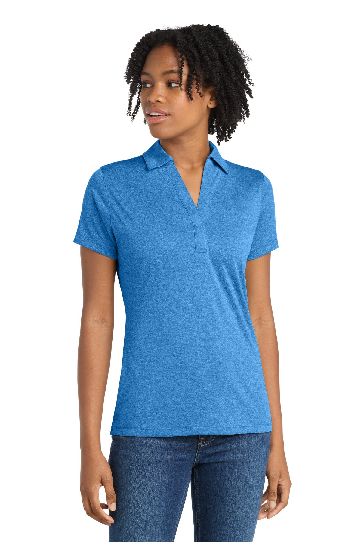 Custom Embroidered Sport-Tek Polos/Knits in Blue Wake Heather