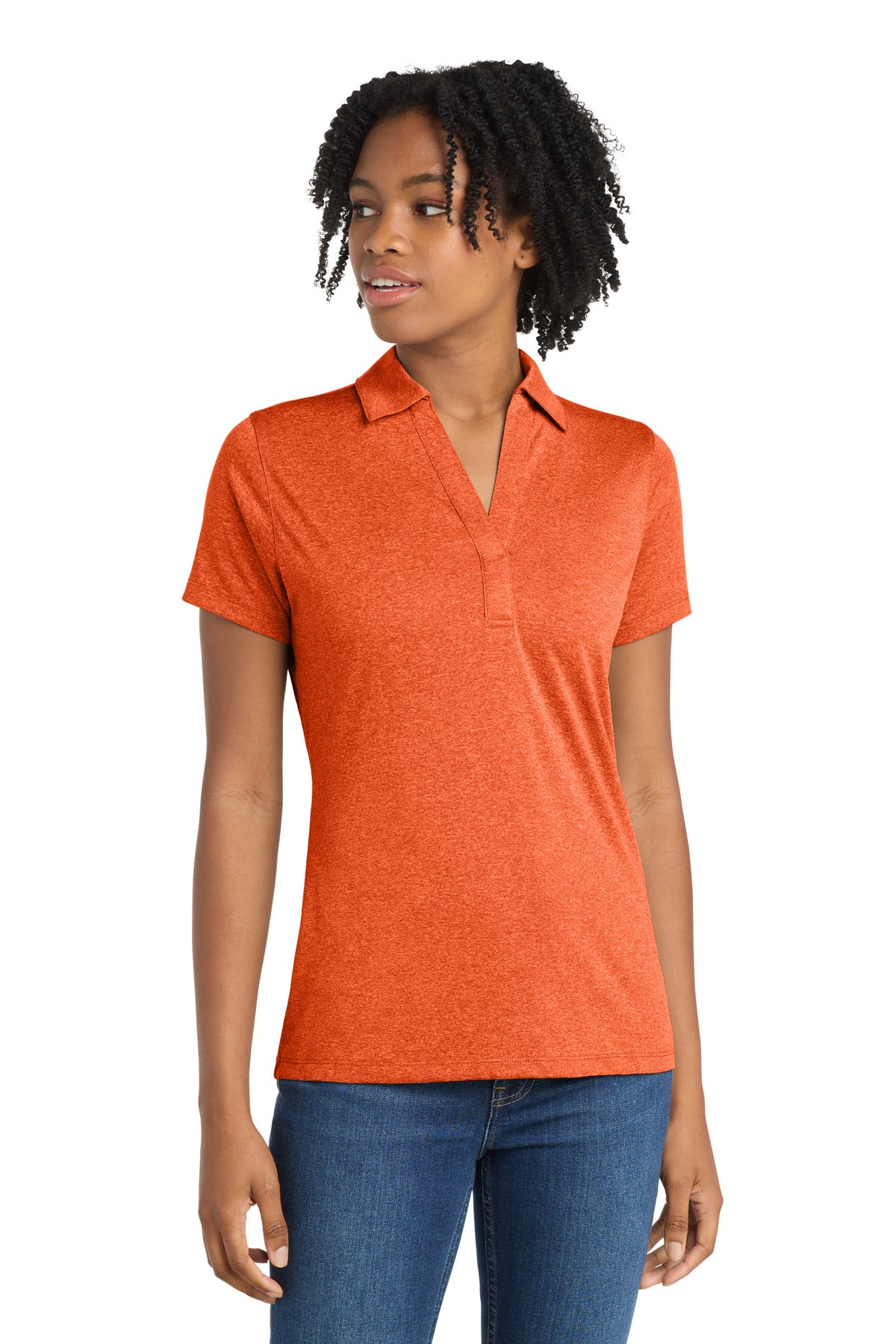 Custom Embroidered Sport-Tek Polos/Knits in Deep Orange Heather