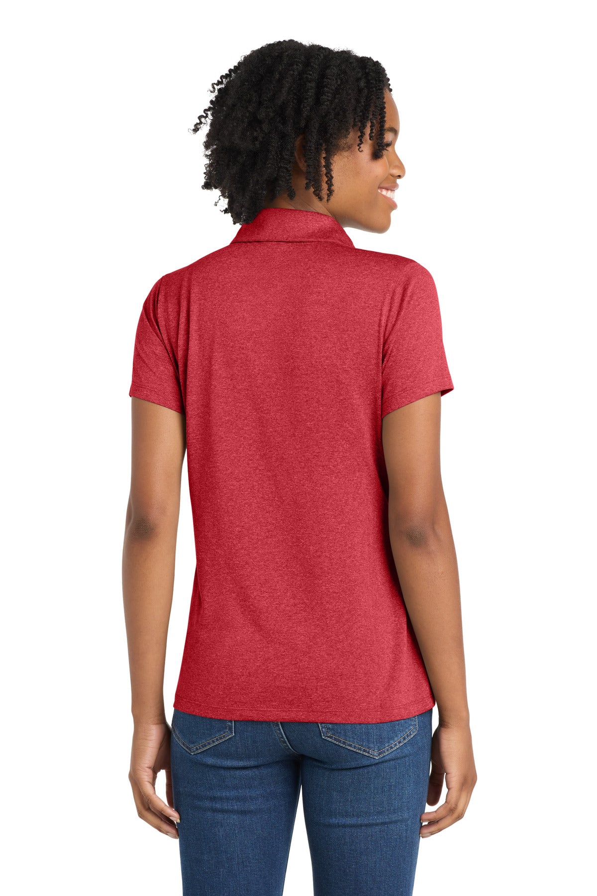 Custom Embroidered Sport-Tek Polos/Knits in Scarlet Heather